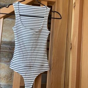 NWOT LULUS STRIPED BODYSUIT